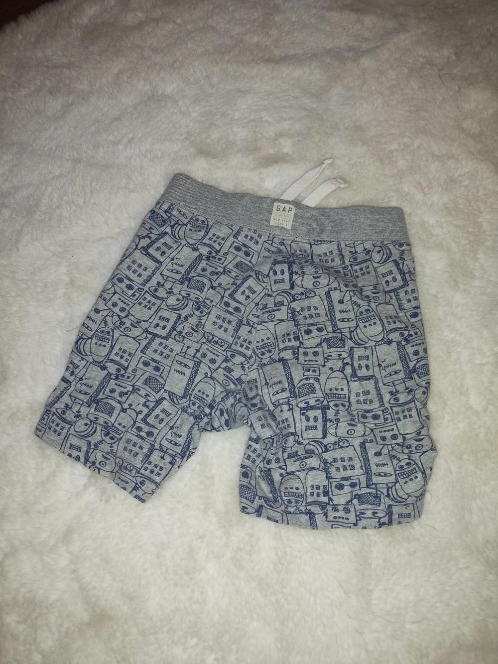 GAP Grey Shorts with Navy Robot Print